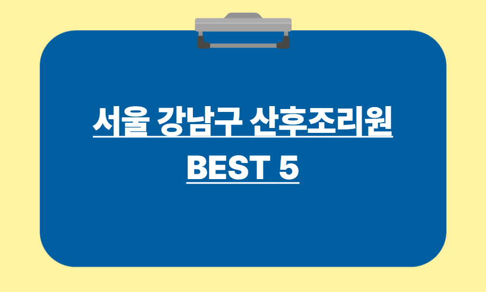 강남구 산후 조리원 추천