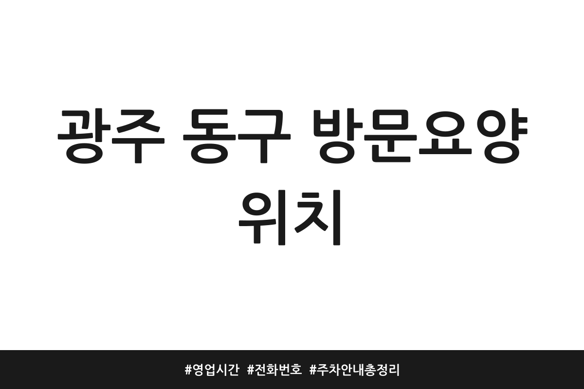 광주 동구 방문요양 추천