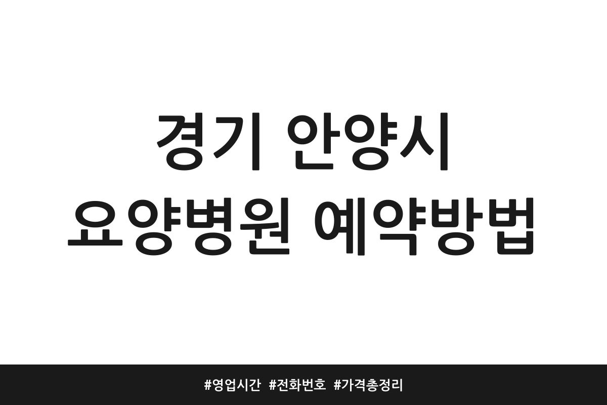 안양시 요양병원