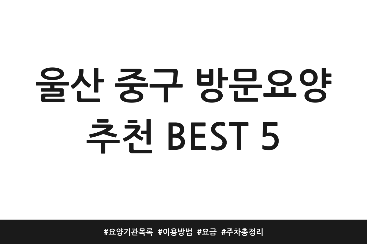 울산 중구 방문요양 추천