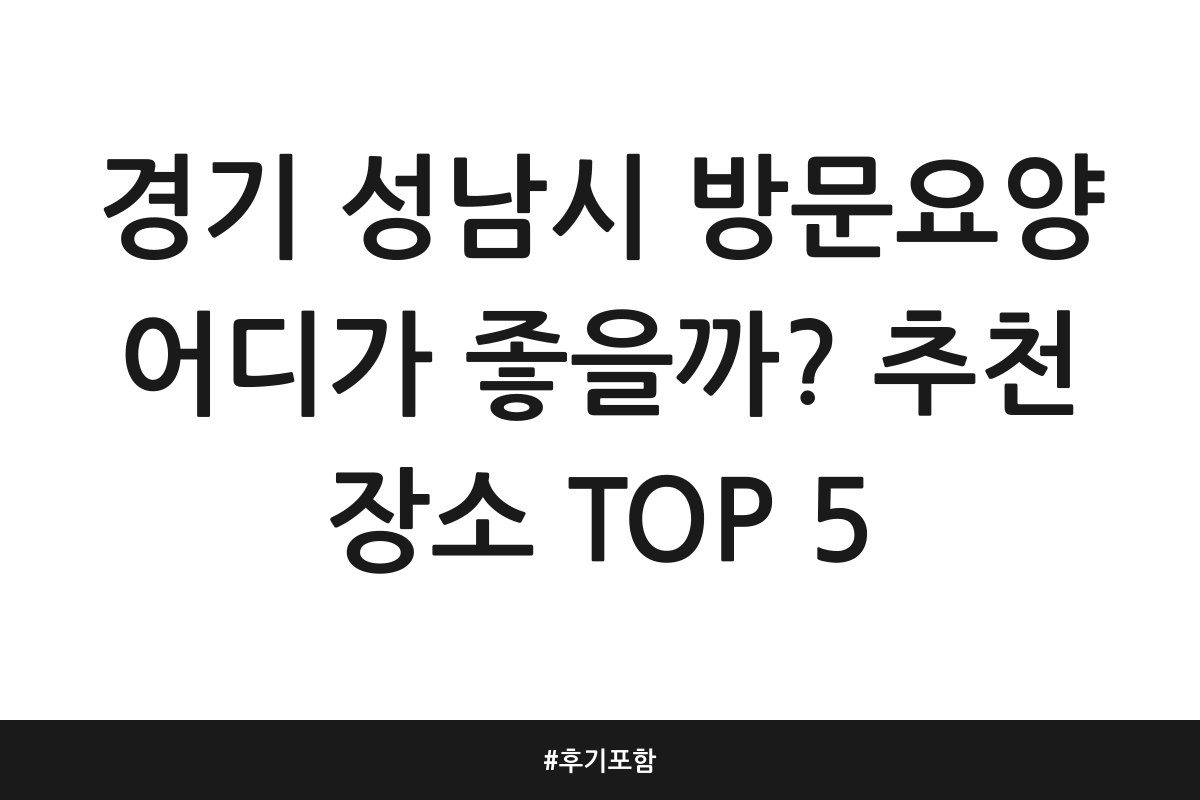 경기 성남시 방문요양