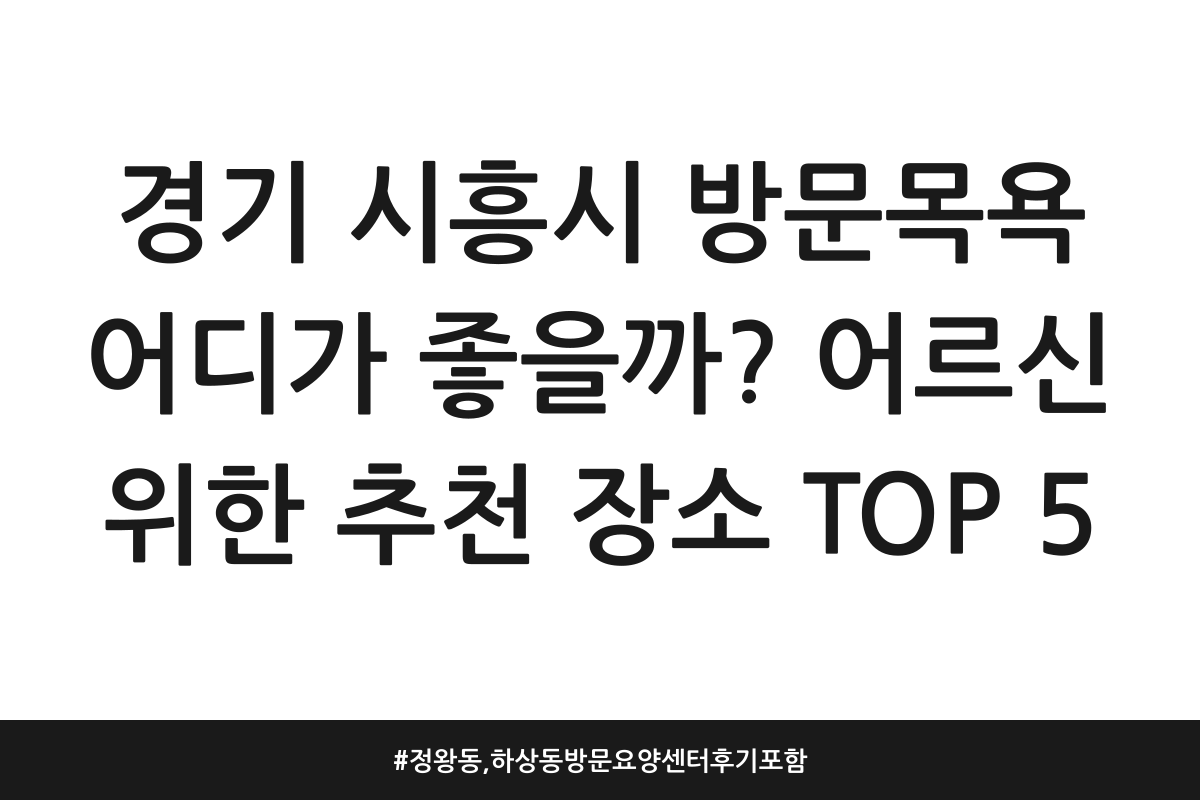 시흥시 방문목욕서비스