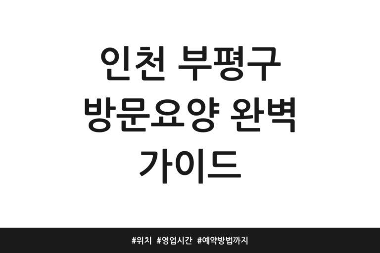 인천 부평구 방문요양