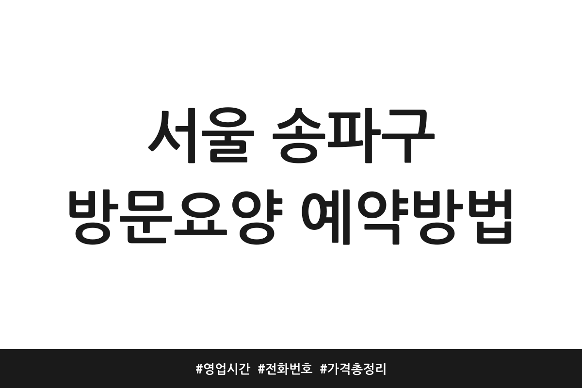 서울 송파구 방문요양 추천