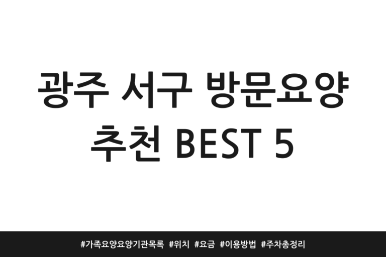 광주 서구 방문요양 추천