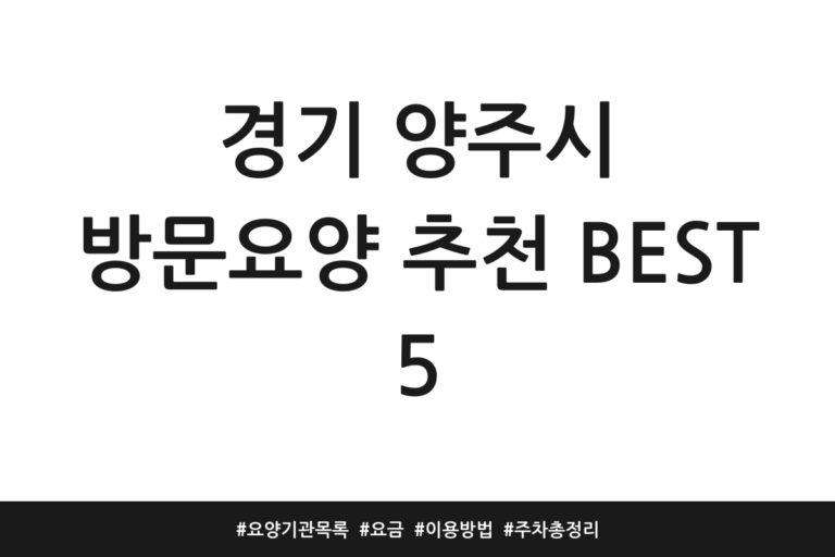 경기 양주시 방문요양 추천
