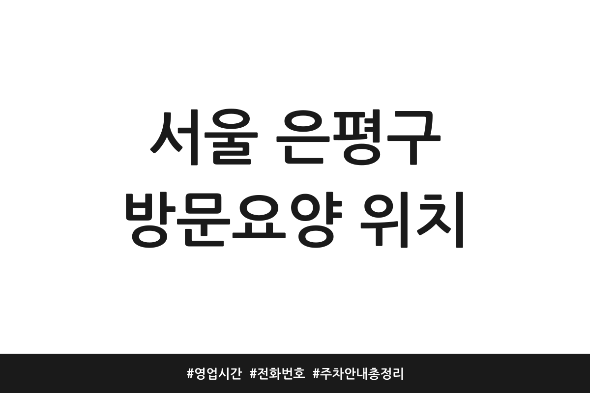 서울 은평구 방문요양 추천