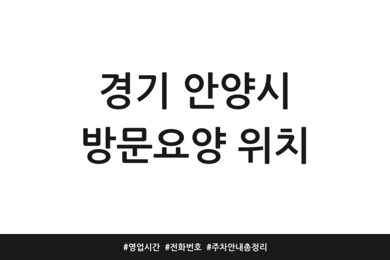 경기 안양시 방문요양