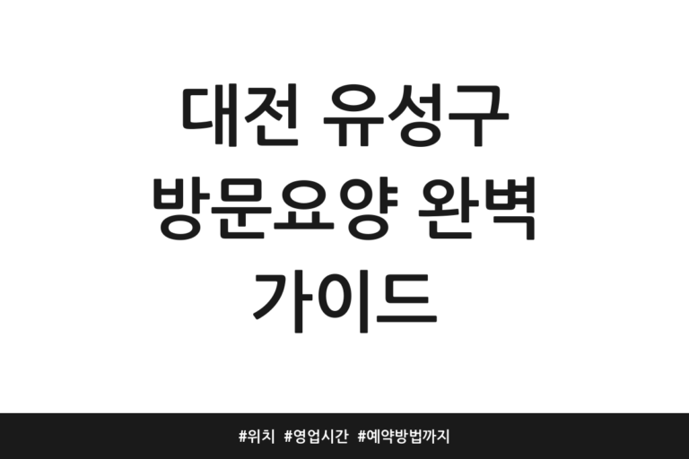 대전 유성구 방문요양
