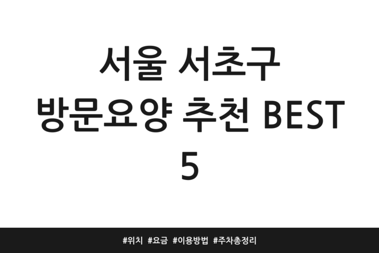 서울 서초구 방문요양 추천