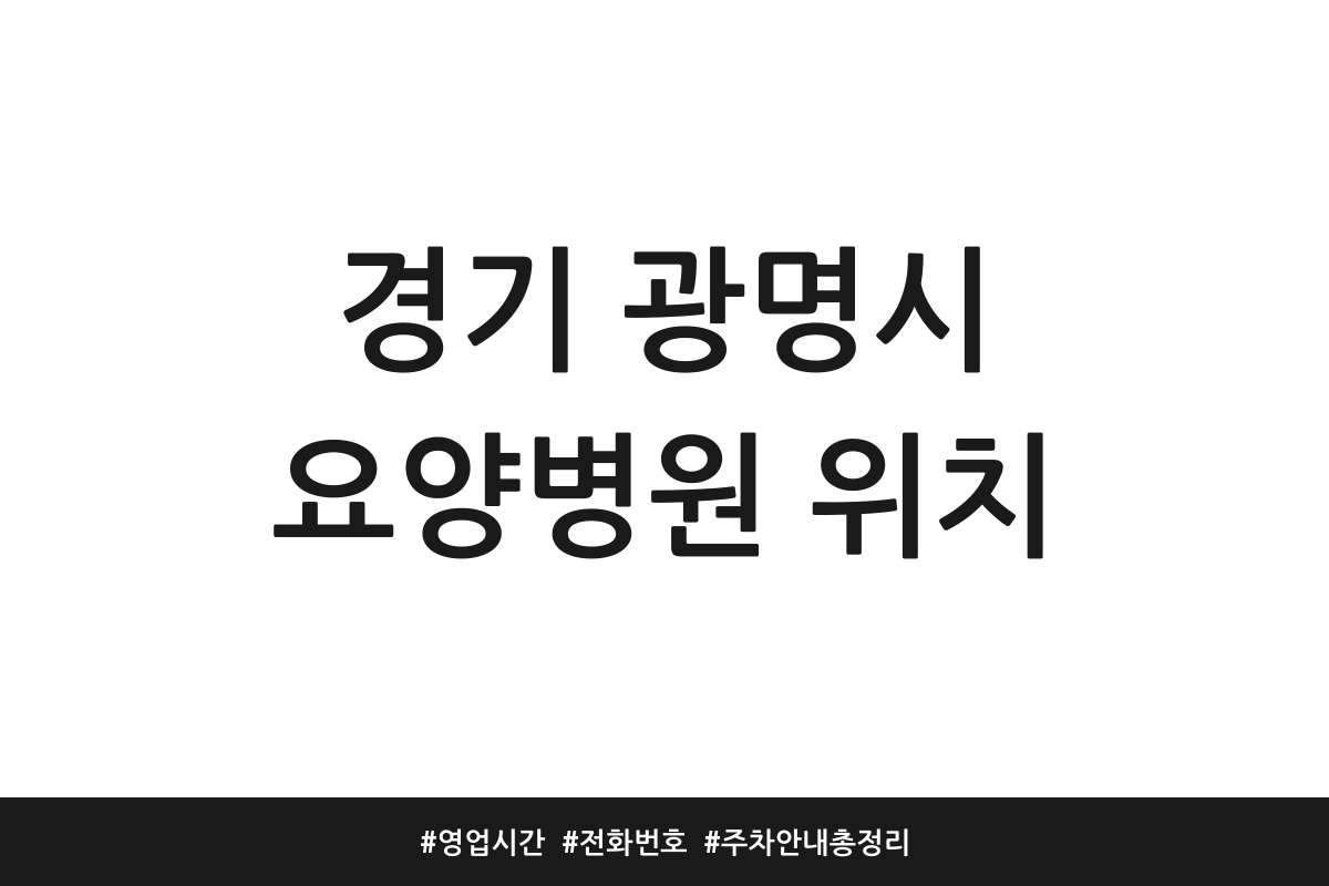 경기 광명시 요양병원