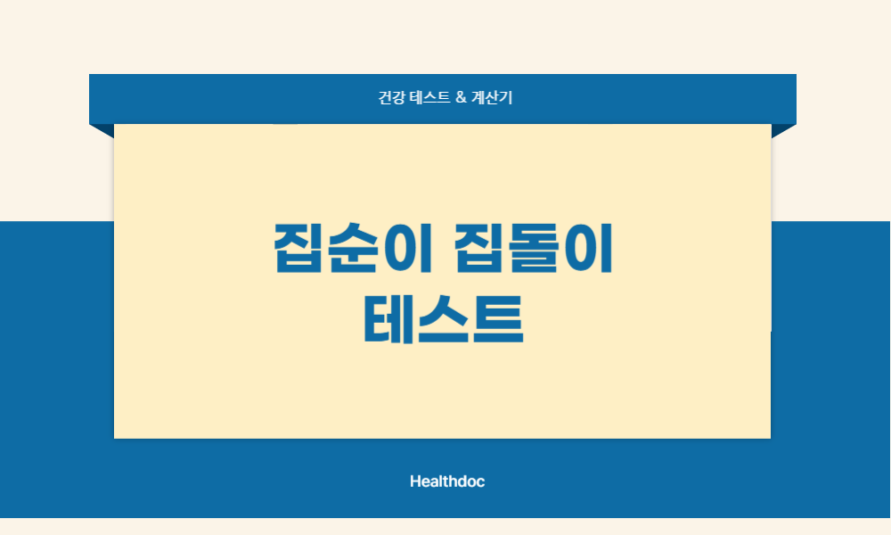 집순이 집돌이 테스트